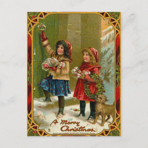 Vintage Frohe Weihnachten Postkarte
