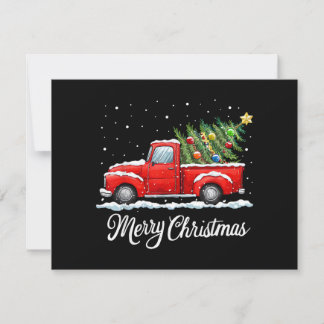 Vintage Frohe Weihnachten Roter LKW Altmodisch Ch