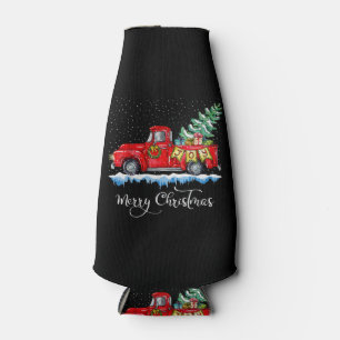 Vintage Frohe Weihnachten Roter LKW Altmodisch Ch Flaschenkühler