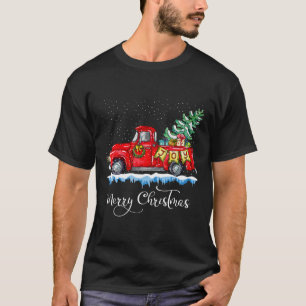 Vintage Frohe Weihnachten Roter LKW Altmodische W T-Shirt
