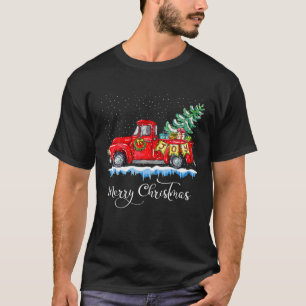 Vintage Frohe Weihnachten Rotes Lastwagen Alt Lust T-Shirt