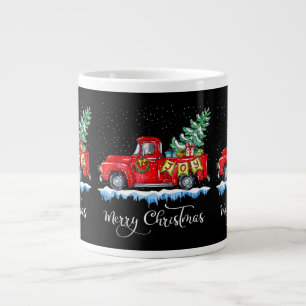 Vintage Frohe Weihnachten Rotes Lastwagen Altmodis Jumbo-Tasse