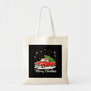 Vintage Frohe Weihnachten Rotes Lastwagen Santa Ba Tragetasche