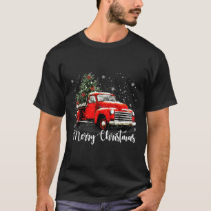 Vintage Frohe Weihnachten Rotes Lastwagen Weihnach T-Shirt