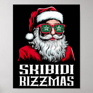 Vintage Frohe Weihnachten Santa Sigmas Claus Skibi Poster