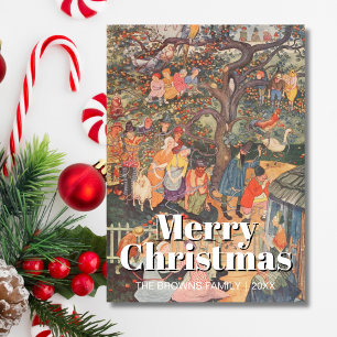 Vintage Frohe Weihnachten Verzauberter Baum Bossch