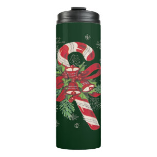 Vintage Frohe Weihnachten Zuckerstange Thermosbecher