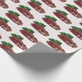 Vintage frohe Weihnachtenrd-Reise Geschenkpapier (Ecke)