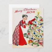 Vintage frohe Weihnachts-Mama Feiertagskarte (Vorne/Hinten)