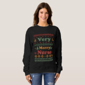 Vintage frohe Weihnachts-Pullover-Krankenschwester Sweatshirt (Vorne ganz)