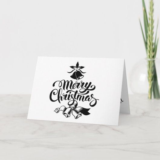 Vintage frohe Weihnachtsglocken geklappte Weihnach Feiertagskarte (Vorderseite)