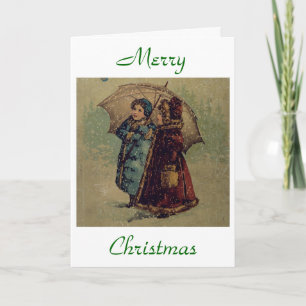 Vintage Frohe Weihnachtskarte Feiertagskarte