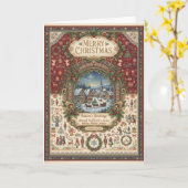 Vintage Frohe Weihnachtskarte Karte (Gelbe Blume)