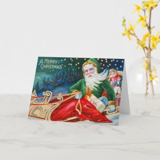 Vintage Frohe Weihnachtskarte Karte (Gelbe Blume)