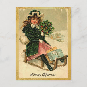 Vintage frohe Weihnachtskarten Feiertagspostkarte