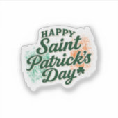 Vintage Frohen St. Patrick's Day Aufkleber (Vorderseite)