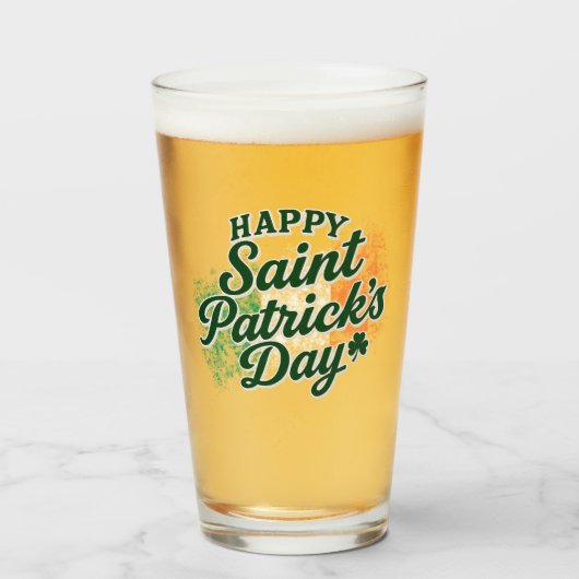 Vintage Frohen St. Patrick's Day Glas (Vorne (Gefüllt))
