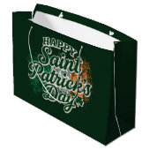 Vintage Frohen St. Patrick's Day Große Geschenktüte (Rückseite Schrägansicht)