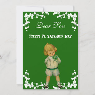 Vintage Frohen St. Patricks Tag Sohn, Enkel Niedli Feiertagskarte