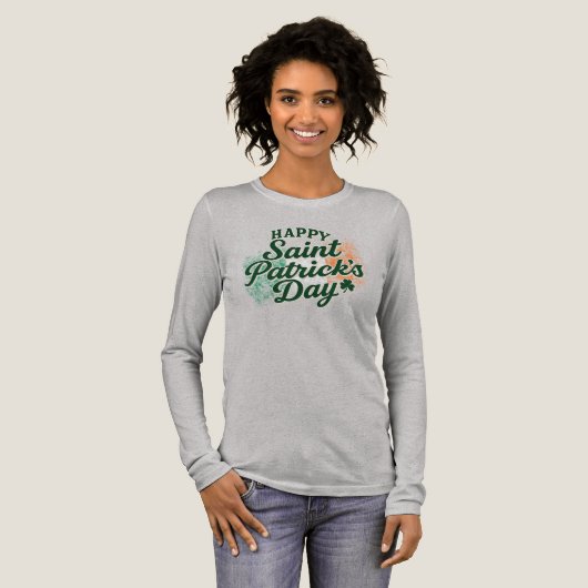 Vintage Frohen St. Patricks Tag Tri-Blend Shirt (Volle Vorderseite)