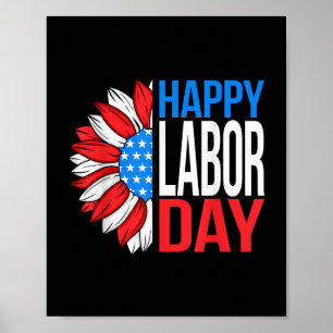 Vintage Frohen Tag der Arbeit Patriotische Sonnenb Poster