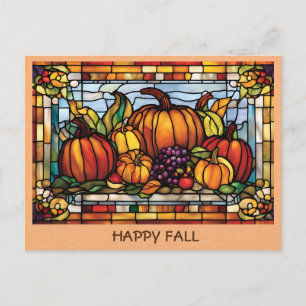 Vintage Froher Herbst Kürbis Herbsternte Postkarte