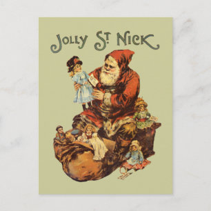 Vintage Froher St. Nikolaus Feiertagspostkarte