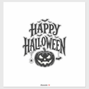 Vintage Frohes Halloween Kürbis Fledermaus-Shirt D Aufkleber