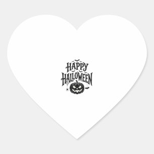 Vintage Frohes Halloween Kürbis Fledermaus Shirt D Herz-Aufkleber