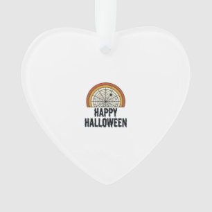 Vintage Frohes Halloween Spinnennetz Vektor Design Ornament
