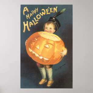 Vintage Frohes Halloween von Ellen Clapsaddle Poster