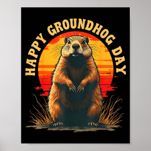 Vintage Frohes Murmeltiertag 2025 Lustiges Waldmur Poster