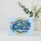Vintage Frohes Muttertagsfest Blaue Blumen Blumen Postkarte (Stehend Vorderseite)