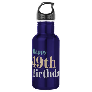 Vintage fröhliche 49. Geburtstagstypografie Edelstahlflasche