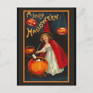 Vintage fröhliche Halloween-Einladung Postkarte