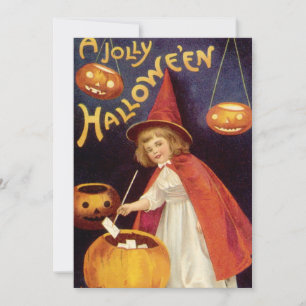 Vintage fröhliche Halloween-Hexe von Ellen Clapsad Karte