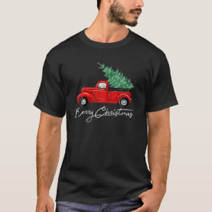 Vintage - Fröhlicher Weihnachtsbaum auf dem Auto X T-Shirt