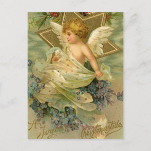 Vintage fröhlicher Weihnachtsengel Feiertagspostkarte