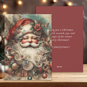 Vintage-fröhlicher Weihnachtsmann-Geschenke Feiertagskarte