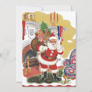 Vintage fröhlicher Weihnachtsmann, Retro-Weihnacht Einladung