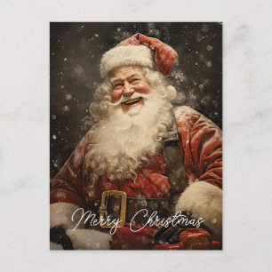 Vintage fröhlicher Weihnachtsmann Weihnachtsfeiert Feiertagspostkarte