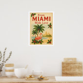Vintage From Miami With Love Christmas Poster (Küche)
