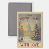 Vintage From Washington, DC With Love Christmas Magnet (Vorderseite/Rückseite)