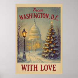 Vintage From Washington, DC With Love Christmas Poster