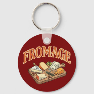Vintage Fromage Französische Käse-Charcuterie-Graf Schlüsselanhänger