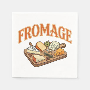Vintage Fromage Französische Käse-Charcuterie-Graf Serviette