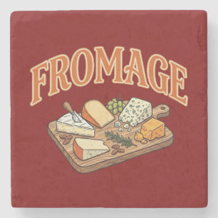 Vintage Fromage Französische Käse-Charcuterie-Graf Steinuntersetzer
