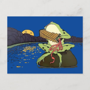 Vintage Frosch beim Spielen einer Konzertina Postkarte