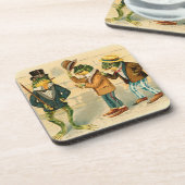Vintage Frosch-Getränk-Untersetzer Untersetzer (Linke Seite)