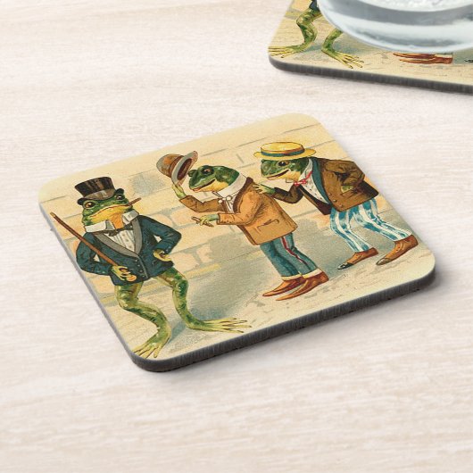 Vintage Frosch-Getränk-Untersetzer Untersetzer (Linke Seite)